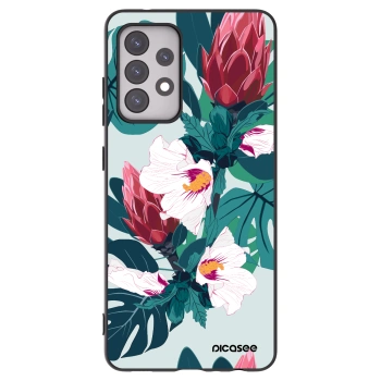 Picasee Samsung Galaxy A52 5G A525F Hülle - Schwarzes Silikon - Rhododendron