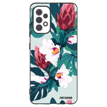 Picasee Samsung Galaxy A32 5G A326B Hülle - Schwarzes Silikon - Rhododendron