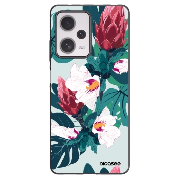 Picasee Xiaomi Redmi Note 12 Pro+ 5G Hülle - Schwarzes Silikon - Rhododendron