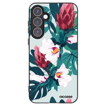 Picasee Samsung Galaxy A55 5G A556B Hülle - Schwarzes Silikon - Rhododendron