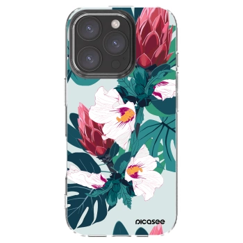 Picasee Apple iPhone 16 Pro Hülle - Transparentes Silikon - Rhododendron