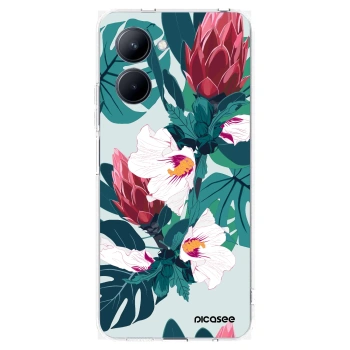 Picasee Realme C33 (2023) Hülle - Transparentes Silikon - Rhododendron