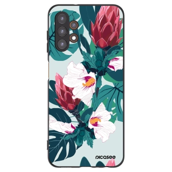 Picasee Samsung Galaxy A13 5G Hülle - Schwarzes Silikon - Rhododendron