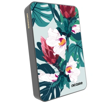 Picasee Powerbank mit MagSafe 10 000 mAh Grau - Rhododendron