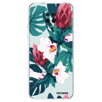 Picasee Xiaomi Redmi Note 9S Hülle - Transparentes Silikon - Rhododendron