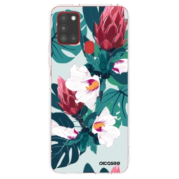 Picasee Samsung Galaxy A21s Hülle - Transparentes Silikon - Rhododendron
