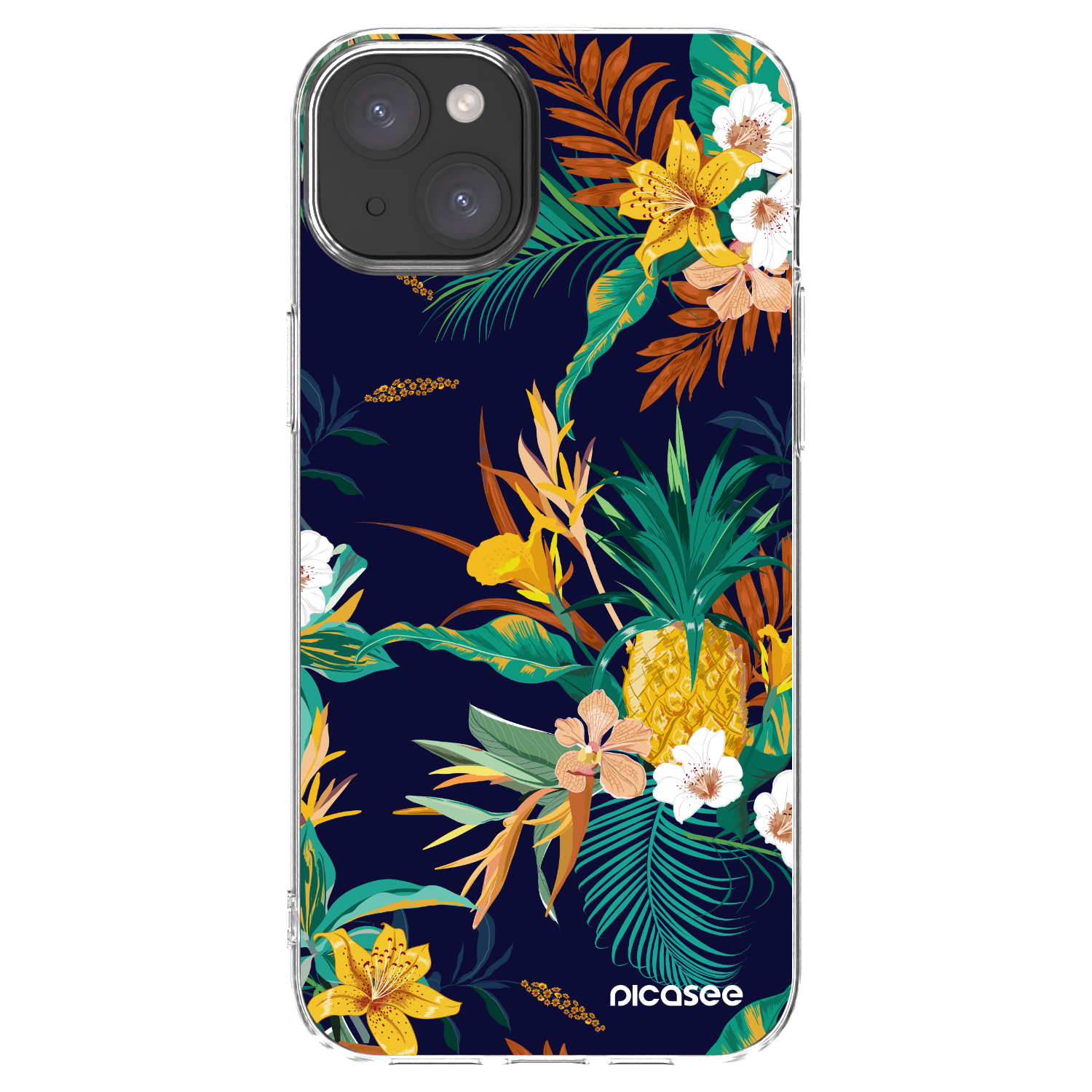 Picasee Apple iPhone 15 Plus Hülle - Transparentes Silikon - Pineapple Color