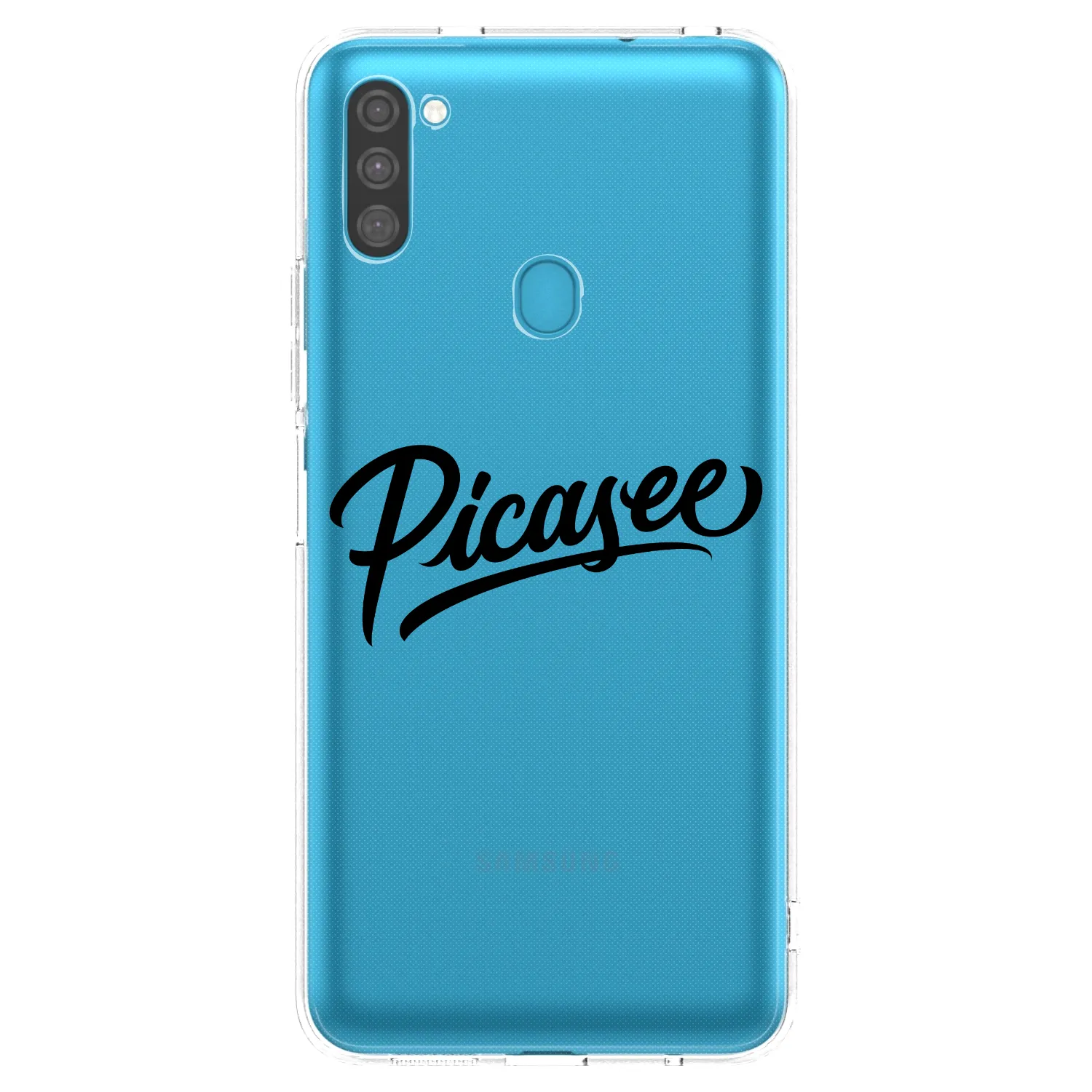 Picasee Samsung Galaxy M11 Hülle - Transparentes Silikon - Picasee - old logo - black