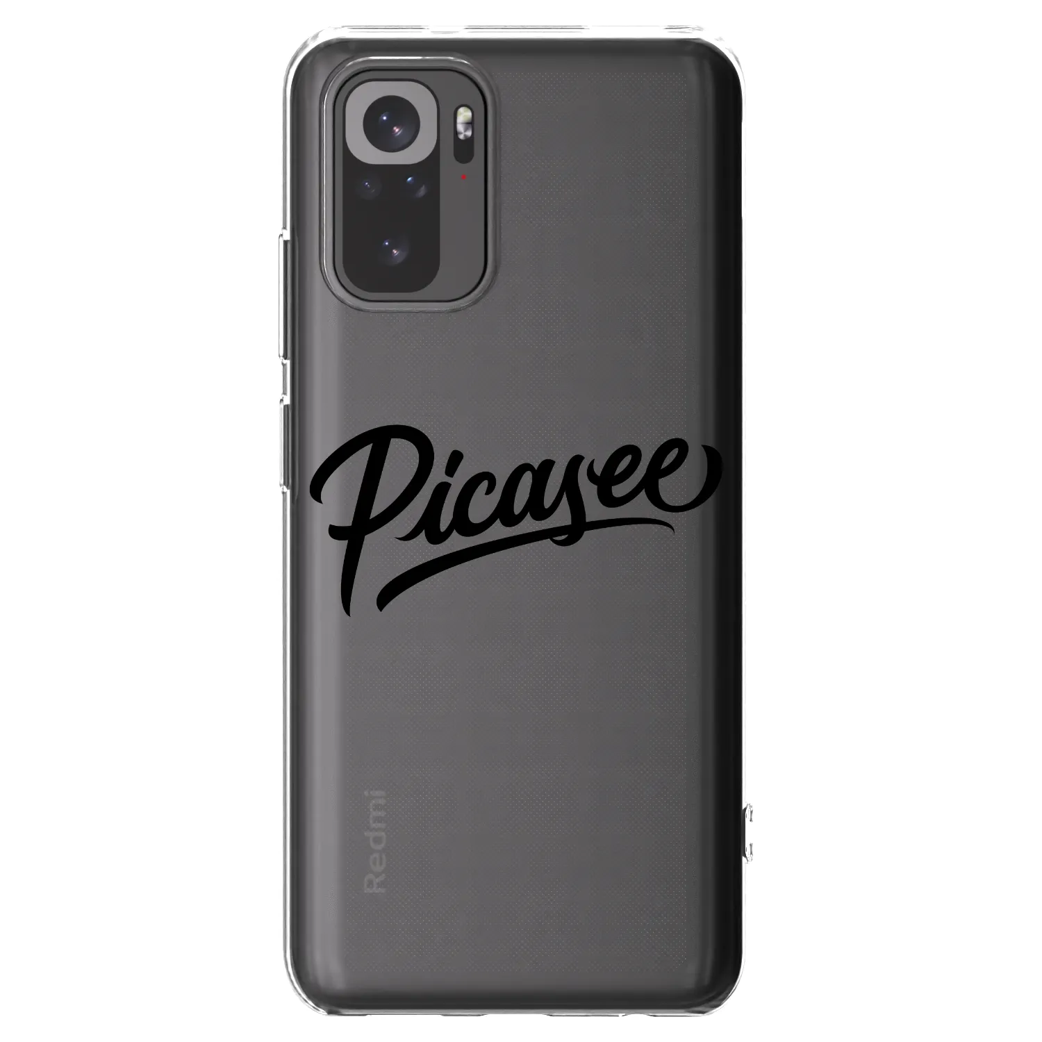 Picasee Xiaomi Redmi Note 10S Hülle - Transparentes Silikon - Picasee - old logo - black