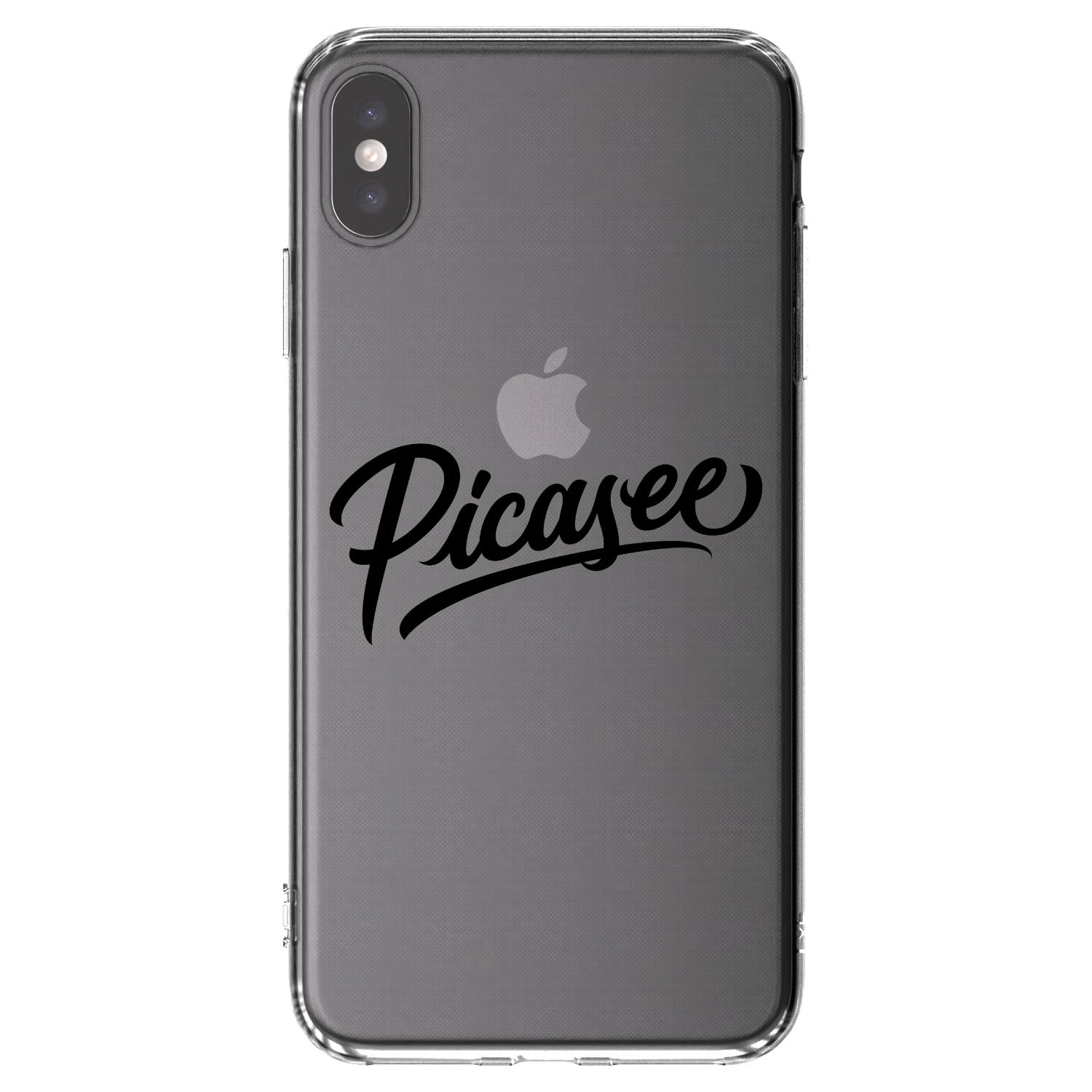 Picasee Apple iPhone XS Max Hülle - Transparentes Silikon - Picasee - old logo - black