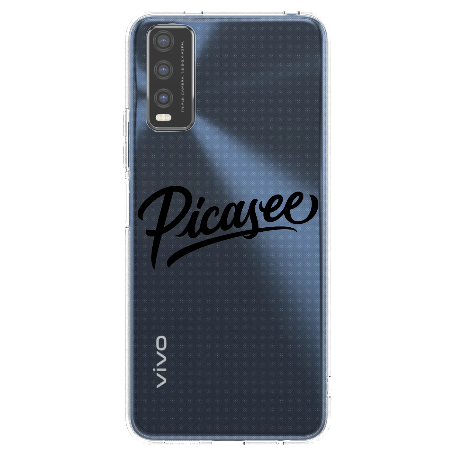 Picasee Vivo Y20s Hülle - Transparentes Silikon - Picasee - old logo - black