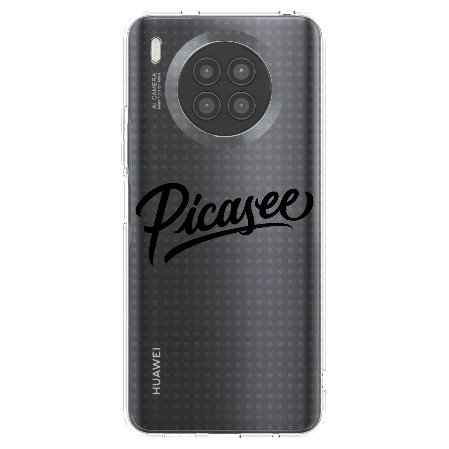 Picasee Huawei Nova 8i Hülle - Transparentes Silikon - Picasee - old logo - black