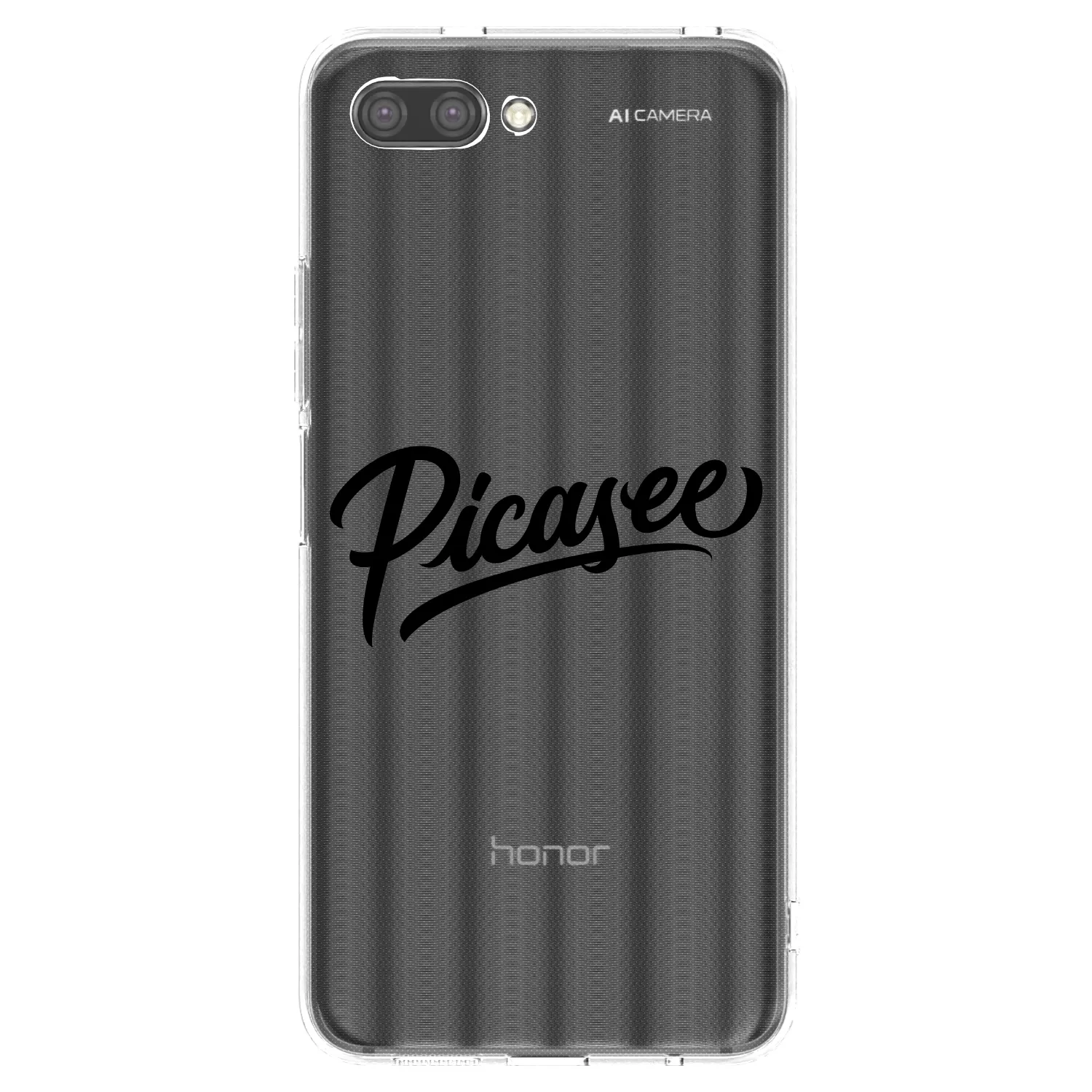 Picasee Honor 10 Hülle - Transparentes Silikon - Picasee - old logo - black