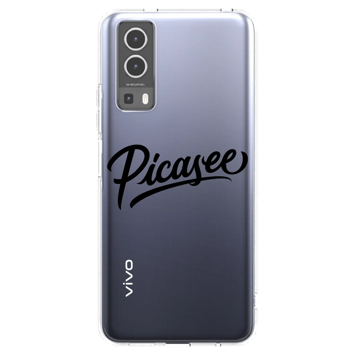 Picasee Vivo Y72 5G Hülle - Transparentes Silikon - Picasee - old logo - black