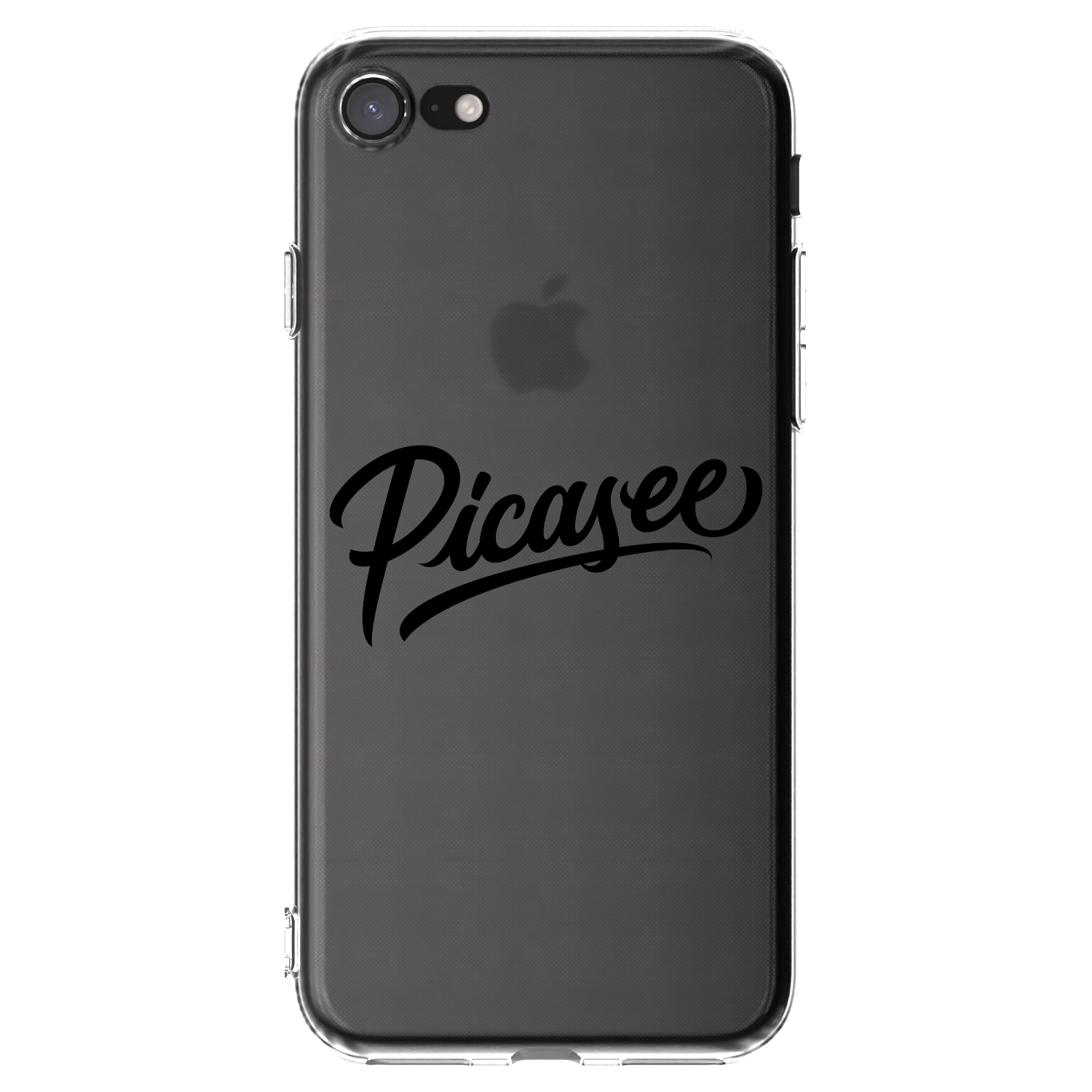 Picasee Apple iPhone SE 2022 Hülle - Transparentes Silikon - Picasee - old logo - black
