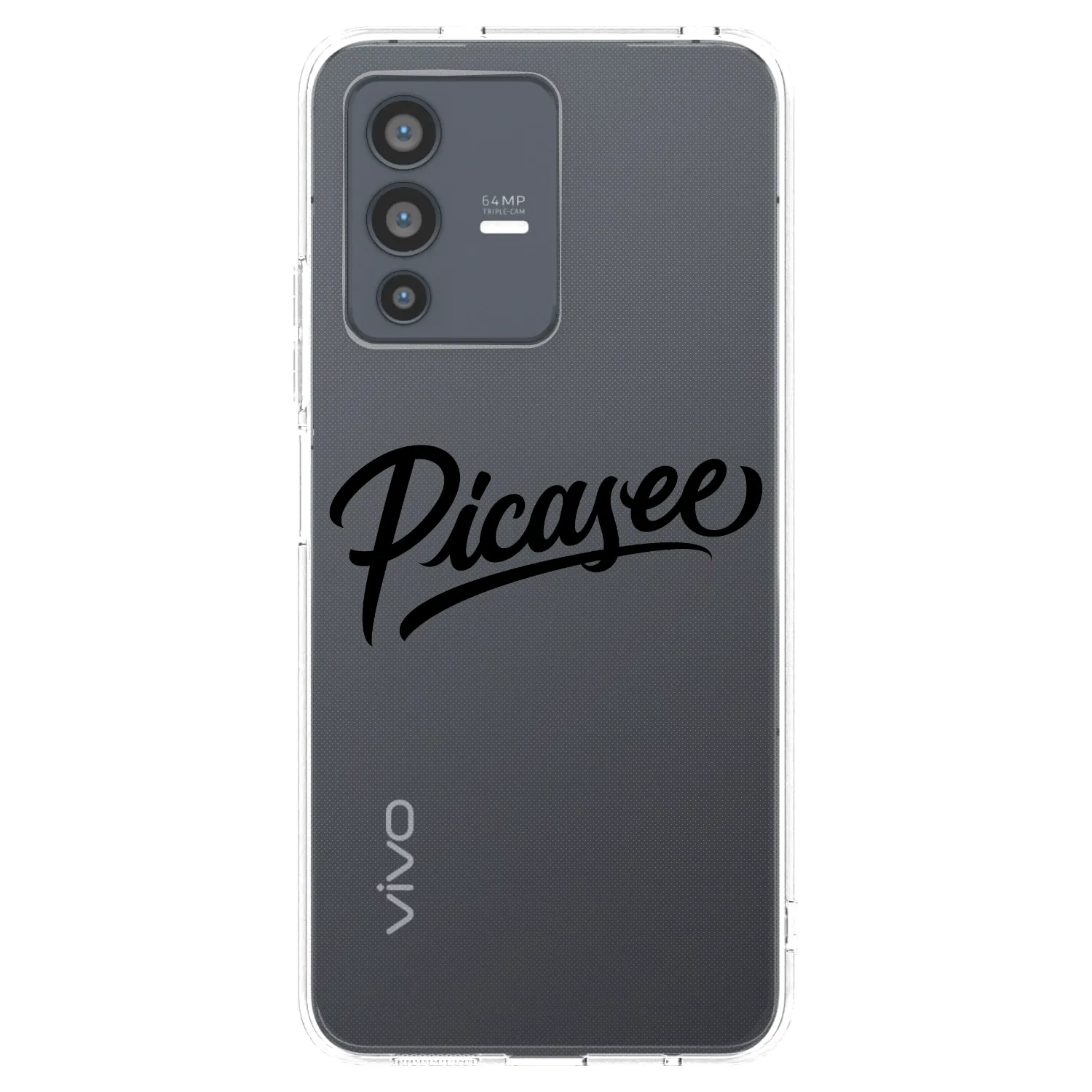 Picasee Vivo V23 5G Hülle - Transparentes Silikon - Picasee - old logo - black