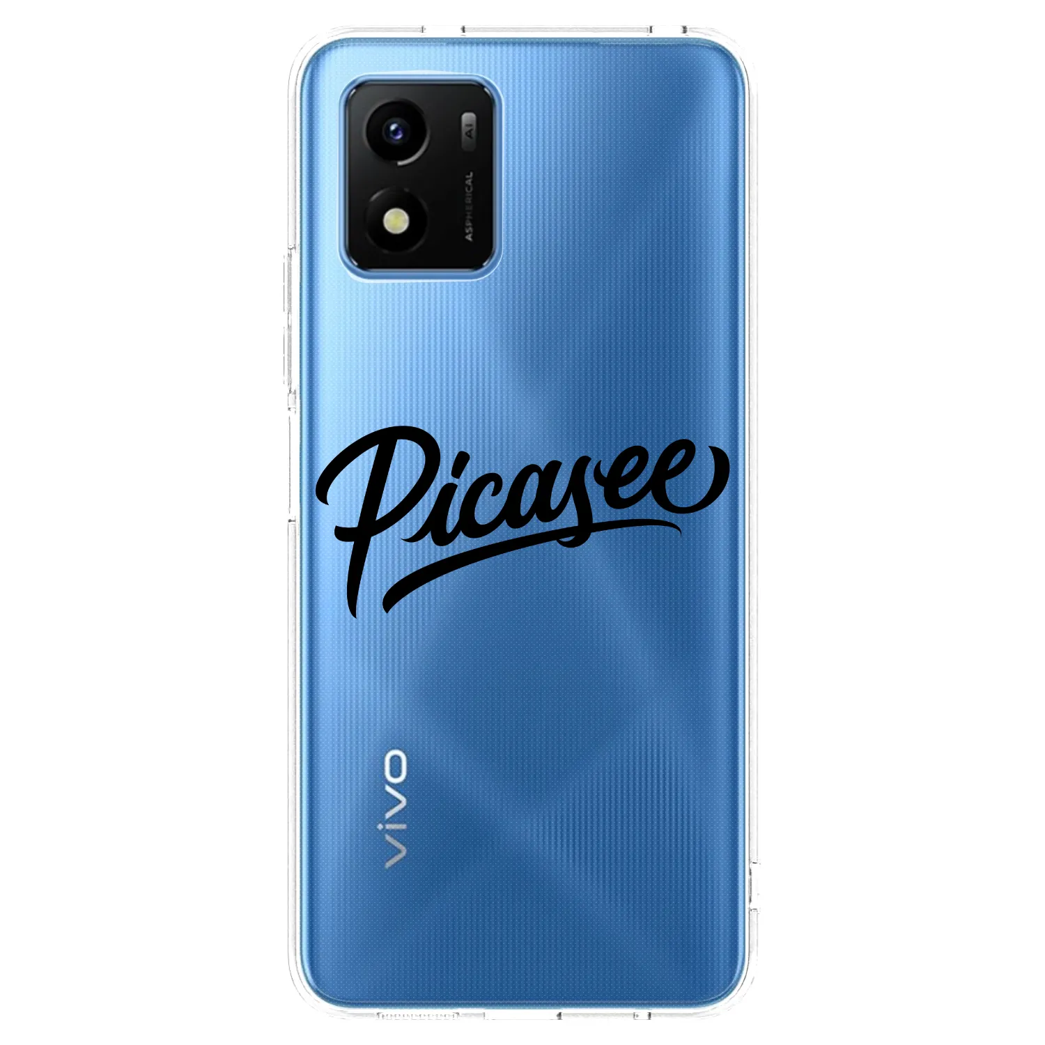 Picasee Vivo Y01 Hülle - Transparentes Silikon - Picasee - old logo - black