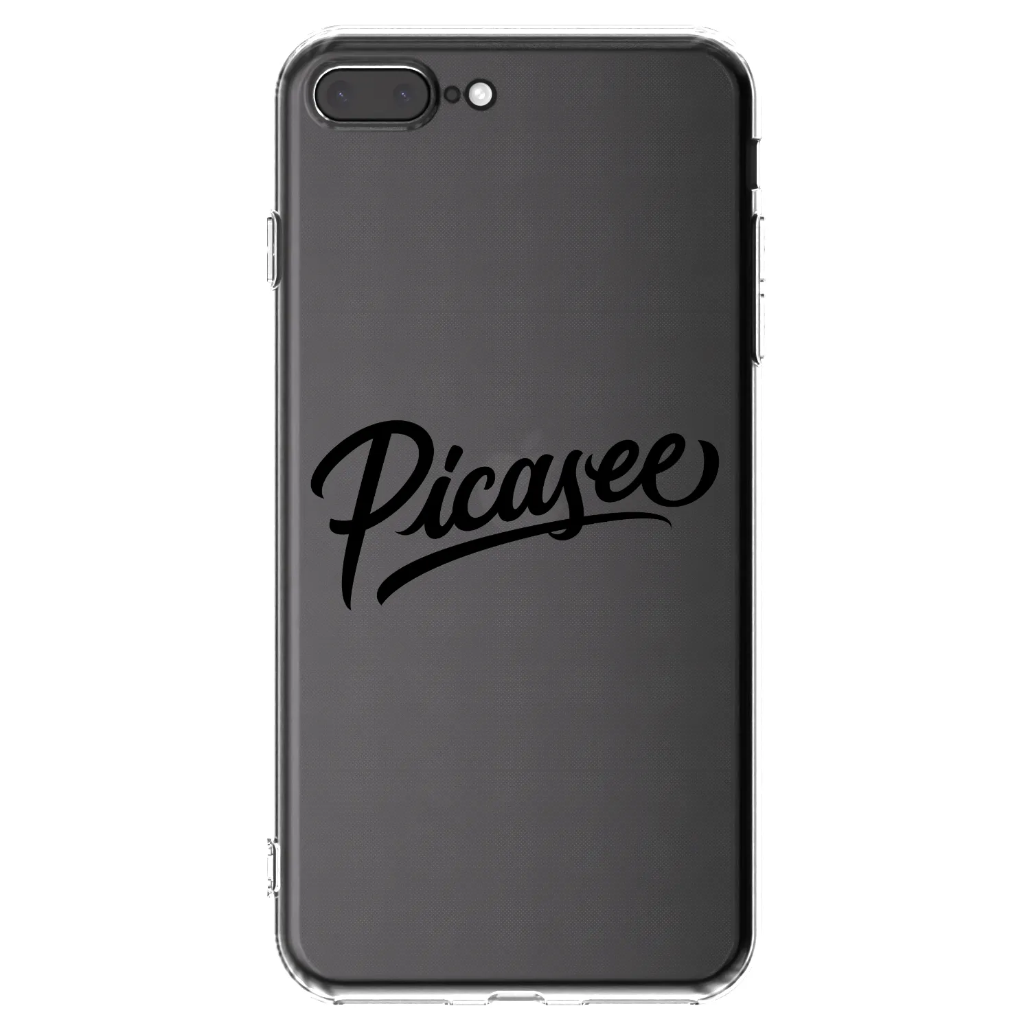 Picasee Apple iPhone 8 Plus Hülle - Transparentes Silikon - Picasee - old logo - black