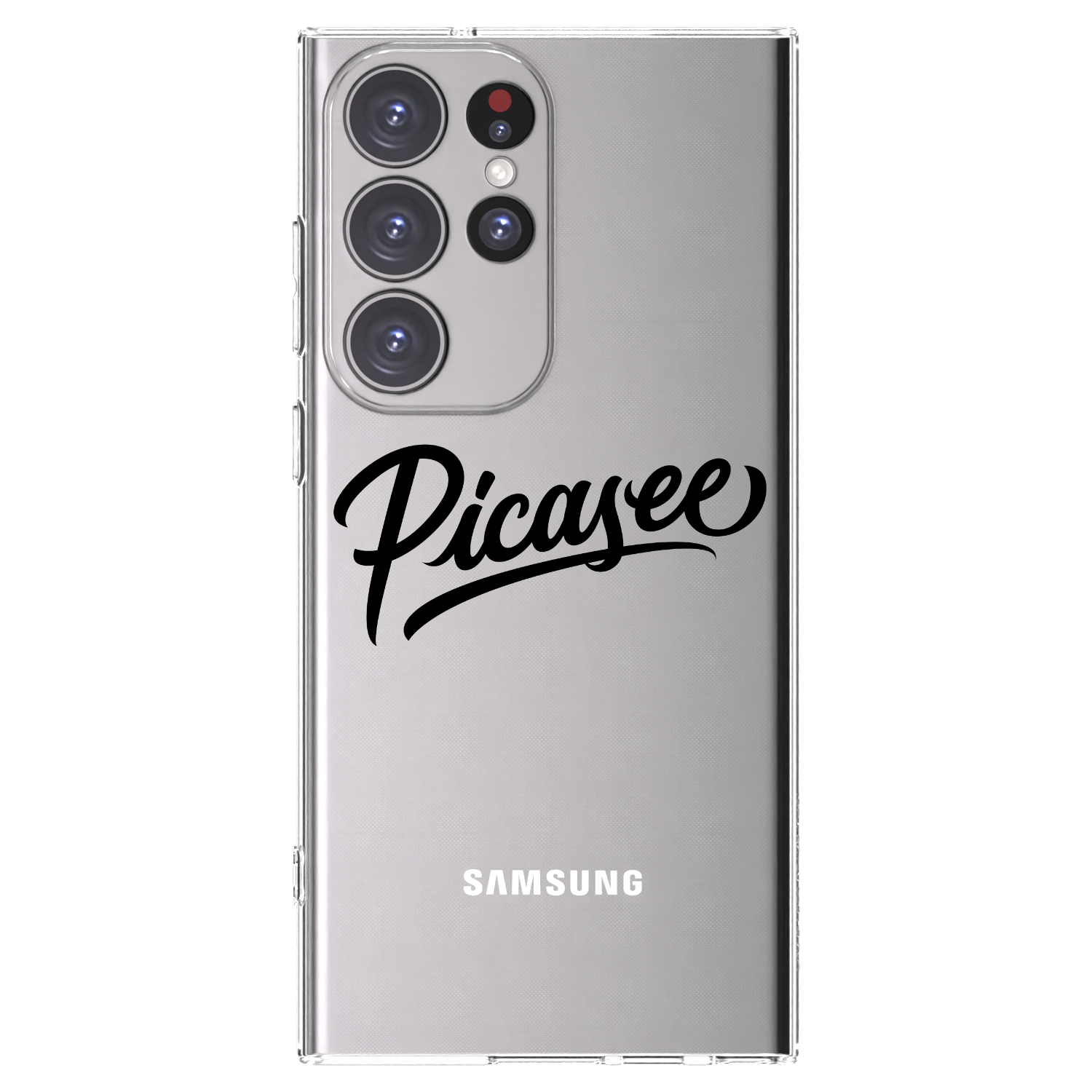 Picasee Samsung Galaxy S23 Ultra 5G Hülle - Transparentes Silikon - Picasee - old logo - black