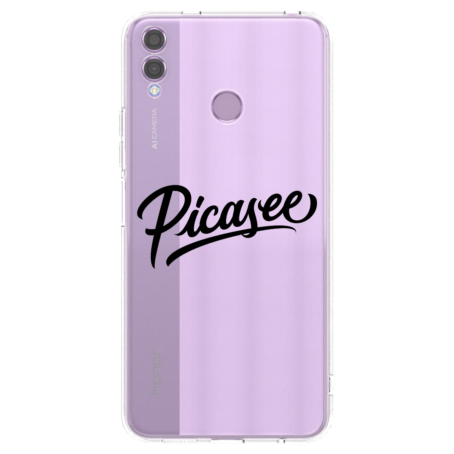 Picasee Honor 8X Hülle - Transparentes Silikon - Picasee - old logo - black