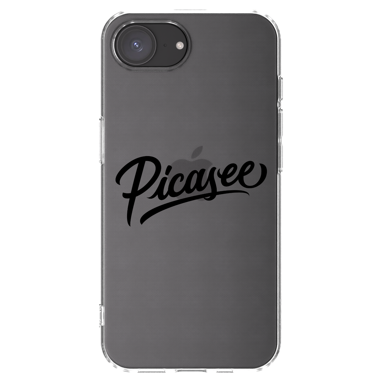 Picasee Apple iPhone 16e Hülle - Transparentes Silikon - Picasee - old logo - black
