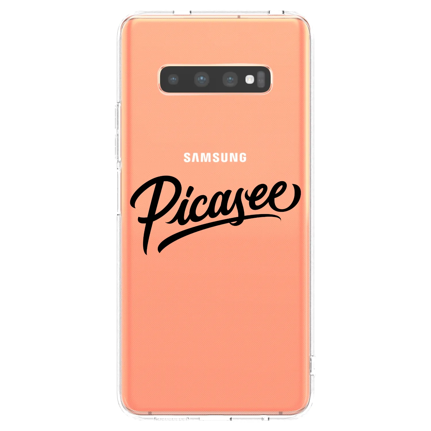 Picasee Samsung Galaxy S10 Plus G975 Hülle - Transparentes Silikon - Picasee - old logo - black