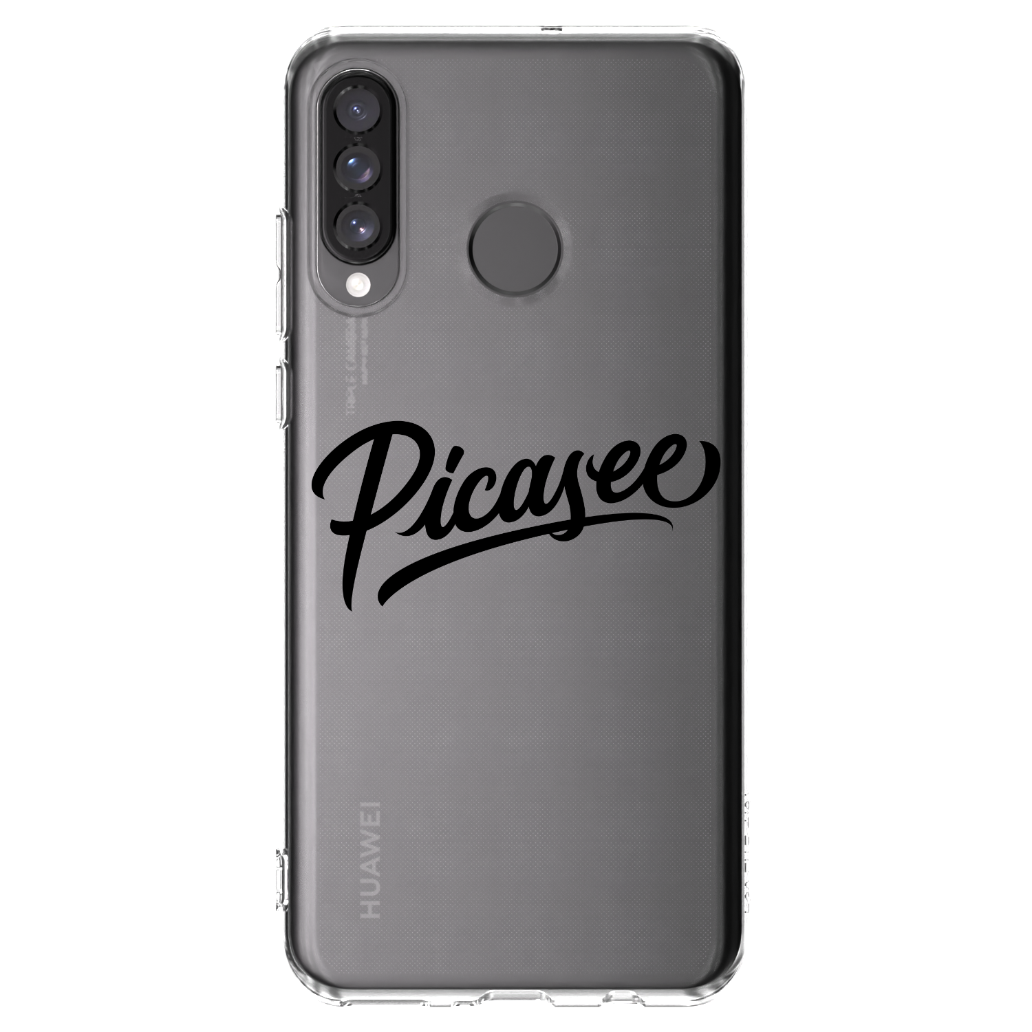 Picasee Huawei P30 Lite Hülle - Transparentes Silikon - Picasee - old logo - black