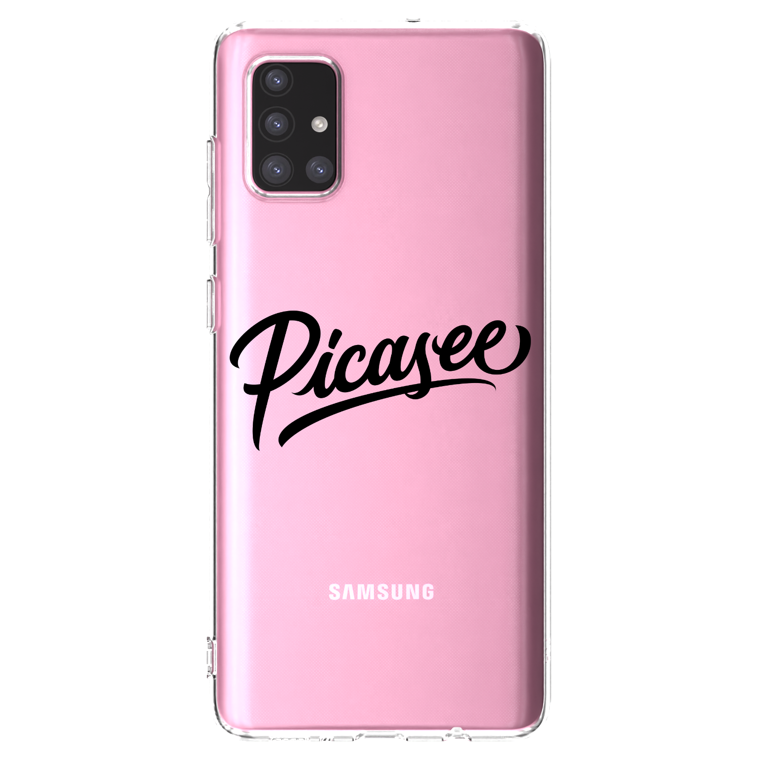 Picasee Samsung Galaxy A71 A715F Hülle - Transparentes Silikon - Picasee - old logo - black