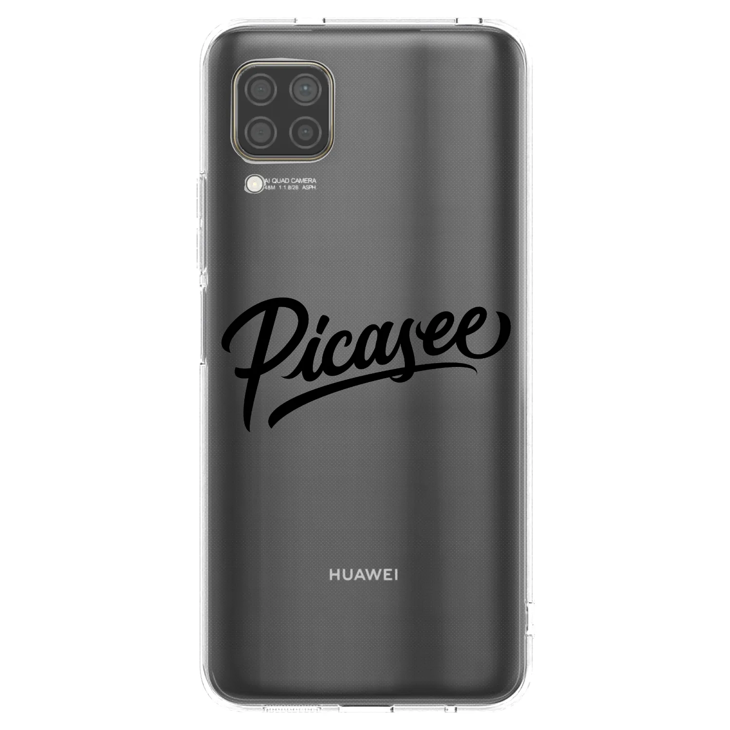 Picasee Huawei P40 Lite Hülle - Transparentes Silikon - Picasee - old logo - black