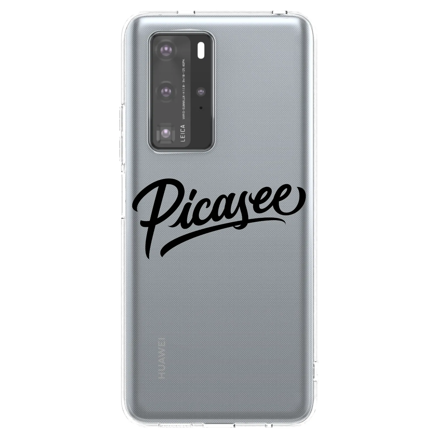 Picasee Huawei P40 Pro Hülle - Transparentes Silikon - Picasee - old logo - black