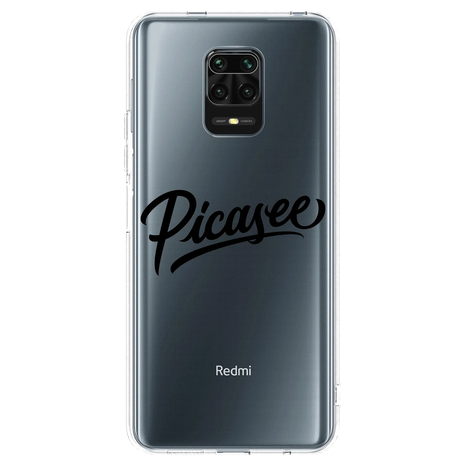 Picasee Xiaomi Redmi Note 9 Pro Hülle - Transparentes Silikon - Picasee - old logo - black