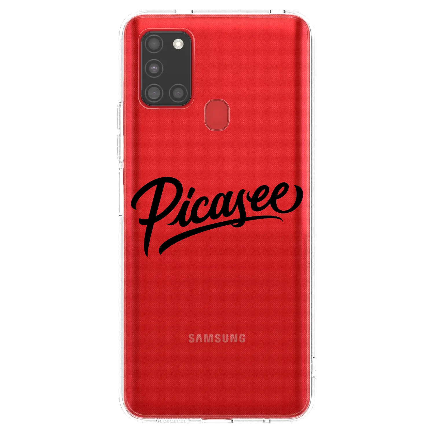Picasee Samsung Galaxy A21s Hülle - Transparentes Silikon - Picasee - old logo - black