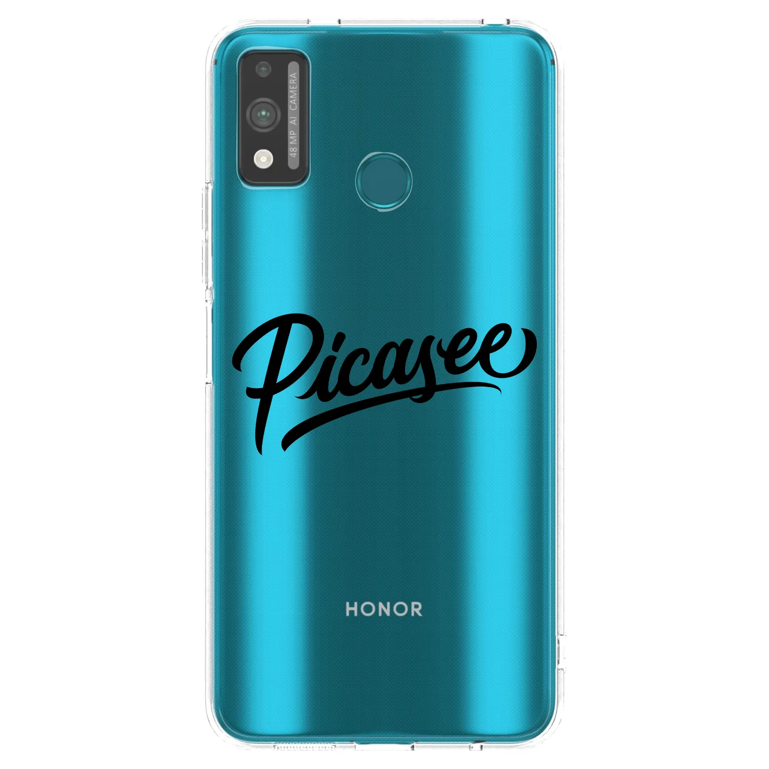Picasee Honor 9X Lite Hülle - Transparentes Silikon - Picasee - old logo - black