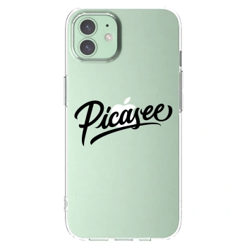 Picasee Apple iPhone 12 Pro Hülle - Transparentes Silikon - Picasee - old logo - black