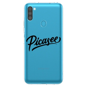 Picasee Samsung Galaxy M11 Hülle - Transparentes Silikon - Picasee - old logo - black