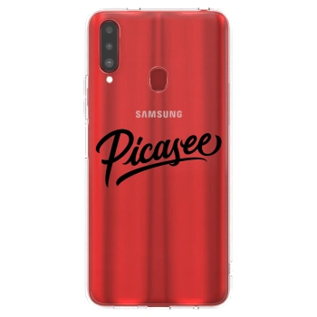 Picasee Samsung Galaxy A20s Hülle - Transparentes Silikon - Picasee - old logo - black