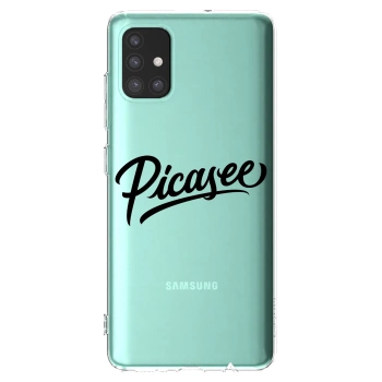 Picasee Samsung Galaxy M51 M515F Hülle - Transparentes Silikon - Picasee - old logo - black