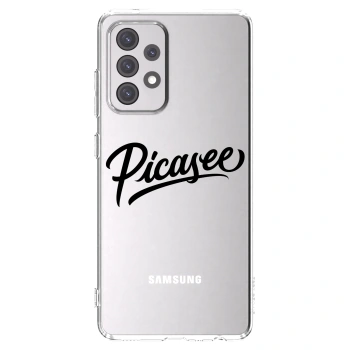 Picasee Samsung Galaxy A52 5G A525F Hülle - Transparentes Silikon - Picasee - old logo - black