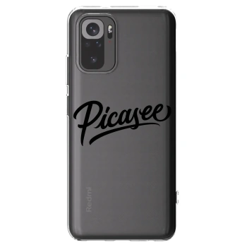 Picasee Xiaomi Redmi Note 10S Hülle - Transparentes Silikon - Picasee - old logo - black