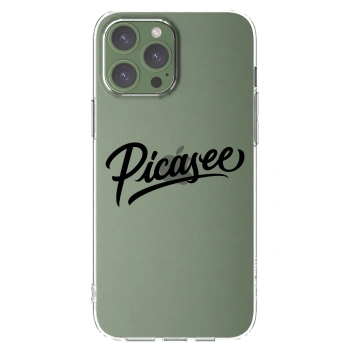 Picasee Apple iPhone 13 Pro Max Hülle - Transparentes Silikon - Picasee - old logo - black