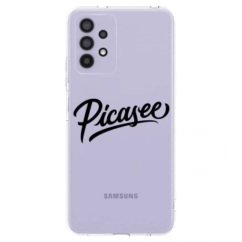 Picasee Samsung Galaxy A32 4G SM-A325F Hülle - Transparentes Silikon - Picasee - old logo - black