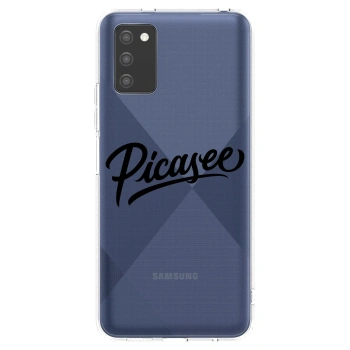 Picasee Samsung Galaxy A02s A025G Hülle - Transparentes Silikon - Picasee - old logo - black