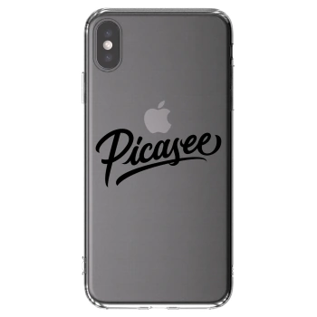 Picasee Apple iPhone XS Max Hülle - Transparentes Silikon - Picasee - old logo - black