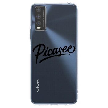 Picasee Vivo Y20s Hülle - Transparentes Silikon - Picasee - old logo - black