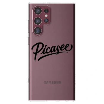 Picasee Samsung Galaxy S22 Ultra 5G Hülle - Transparentes Silikon - Picasee - old logo - black