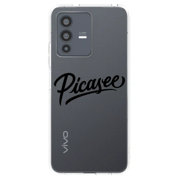 Picasee Vivo V23 5G Hülle - Transparentes Silikon - Picasee - old logo - black