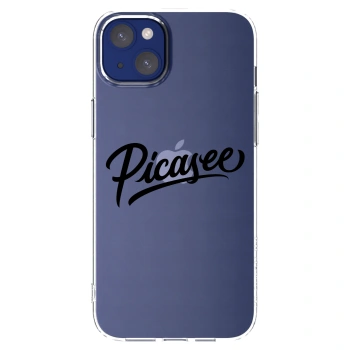 Picasee Apple iPhone 14 Plus Hülle - Transparentes Silikon - Picasee - old logo - black