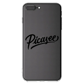 Picasee Apple iPhone 8 Plus Hülle - Transparentes Silikon - Picasee - old logo - black