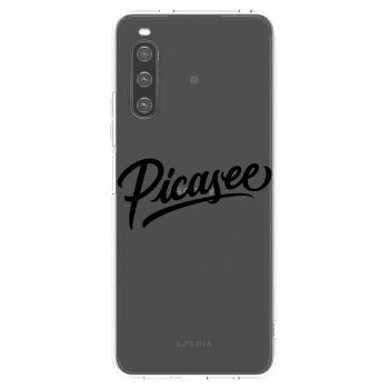 Picasee Sony Xperia 10 IV 5G Hülle - Transparentes Silikon - Picasee - old logo - black