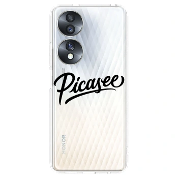 Picasee Honor 70 Hülle - Transparentes Silikon - Picasee - old logo - black